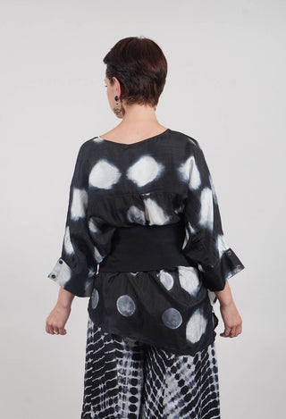 Rene Round Neck Top in Black and White