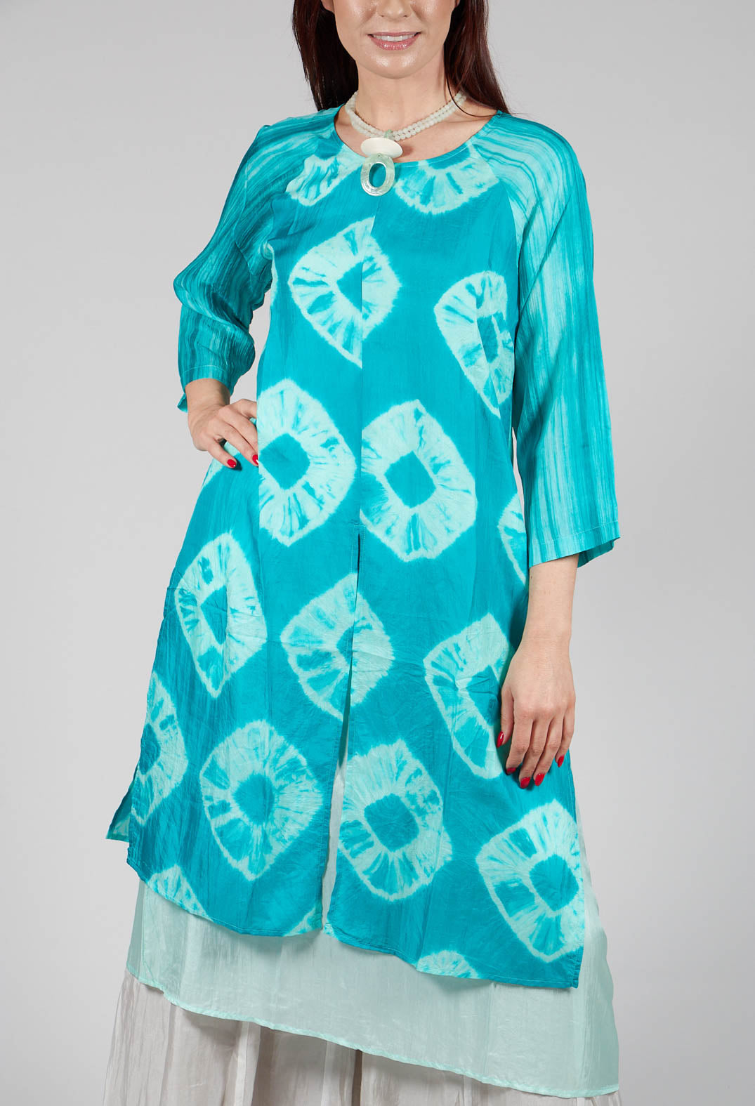 Huong Dress in Mint and Cyan