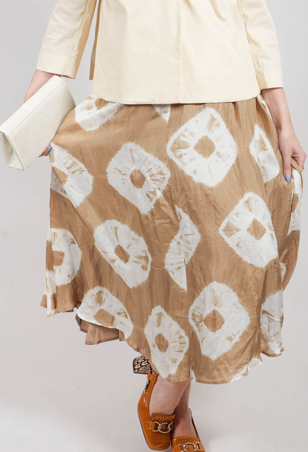 Lotus Skirt in Beige and Cream