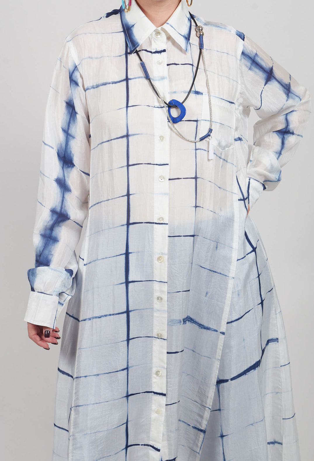 Roberta Chemisier in Blue and Cream