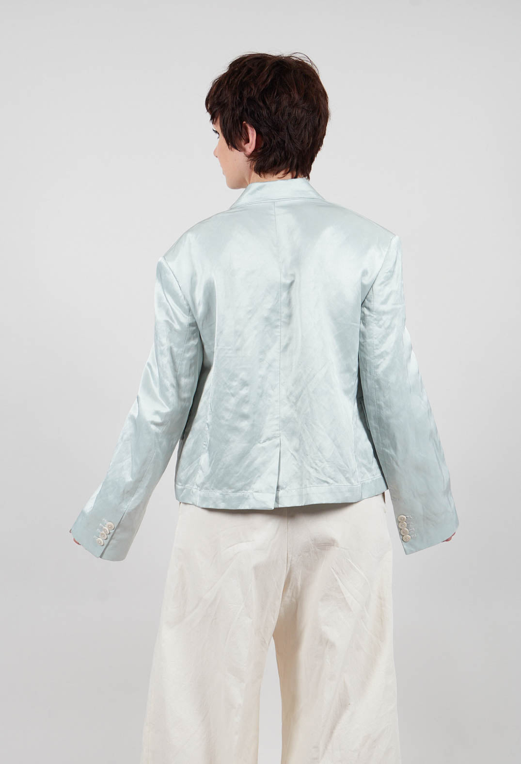 Satin Jacket in Blue Baby