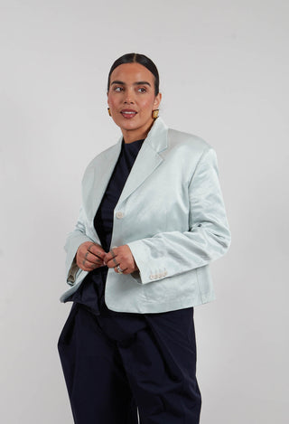 Satin Jacket in Blue Baby