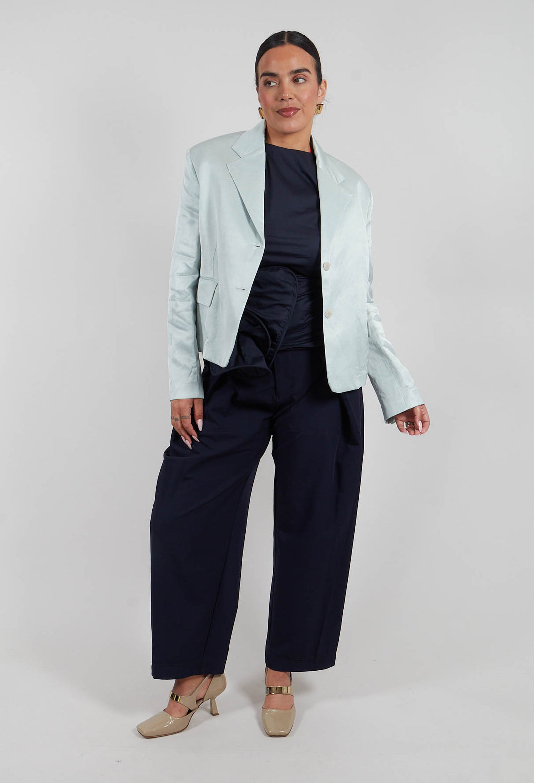 Satin Jacket in Blue Baby