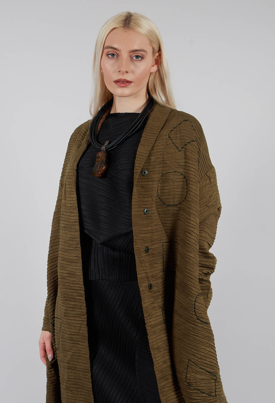Textured Geometric Coat in Ciocca