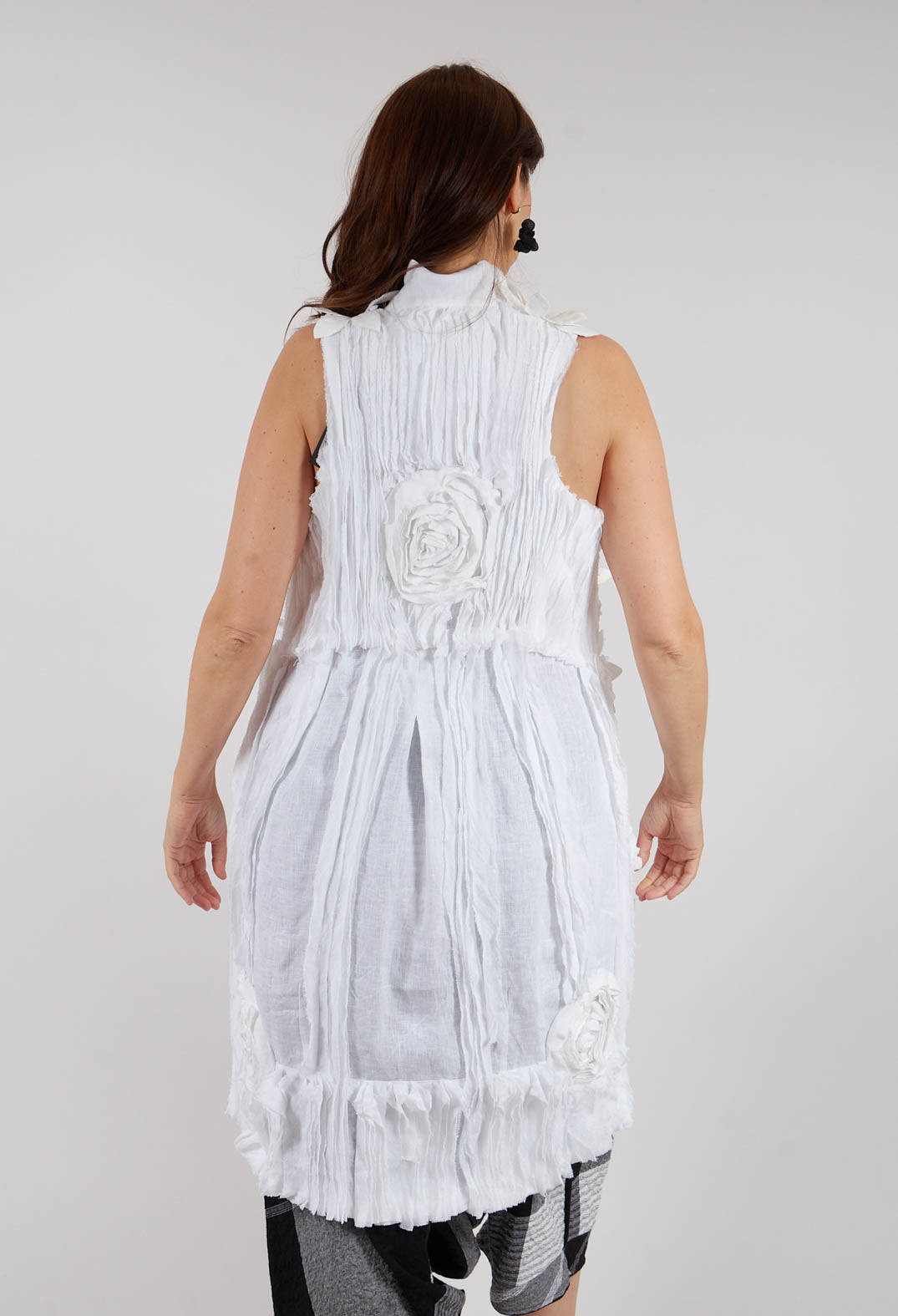 3D Floral Waistcoat in White