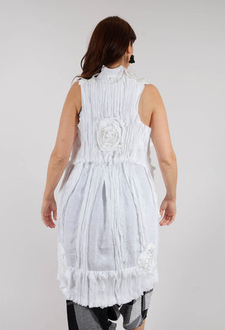 3D Floral Waistcoat in White