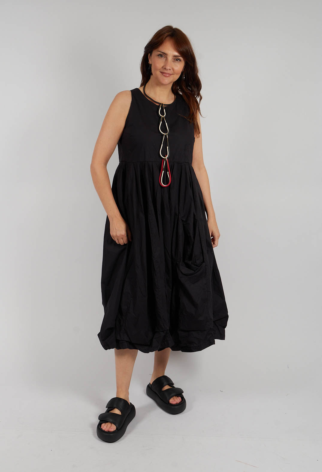 Ruffle Hem Dress in Black