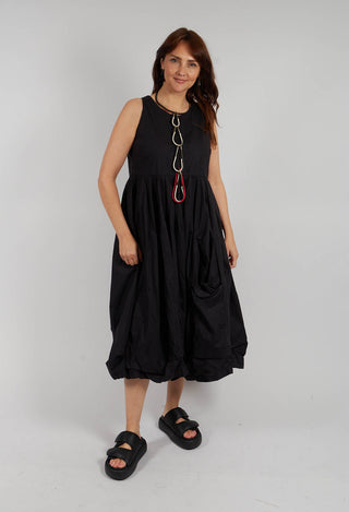 Ruffle Hem Dress in Black