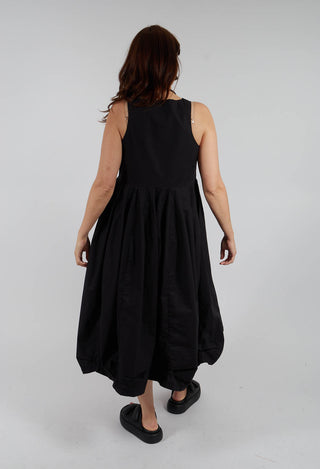 Ruffle Hem Dress in Black