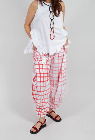 Gingham Picnic Trousers in Red