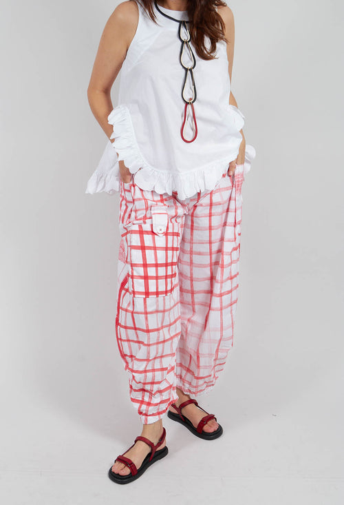 Gingham Picnic Trousers in Red