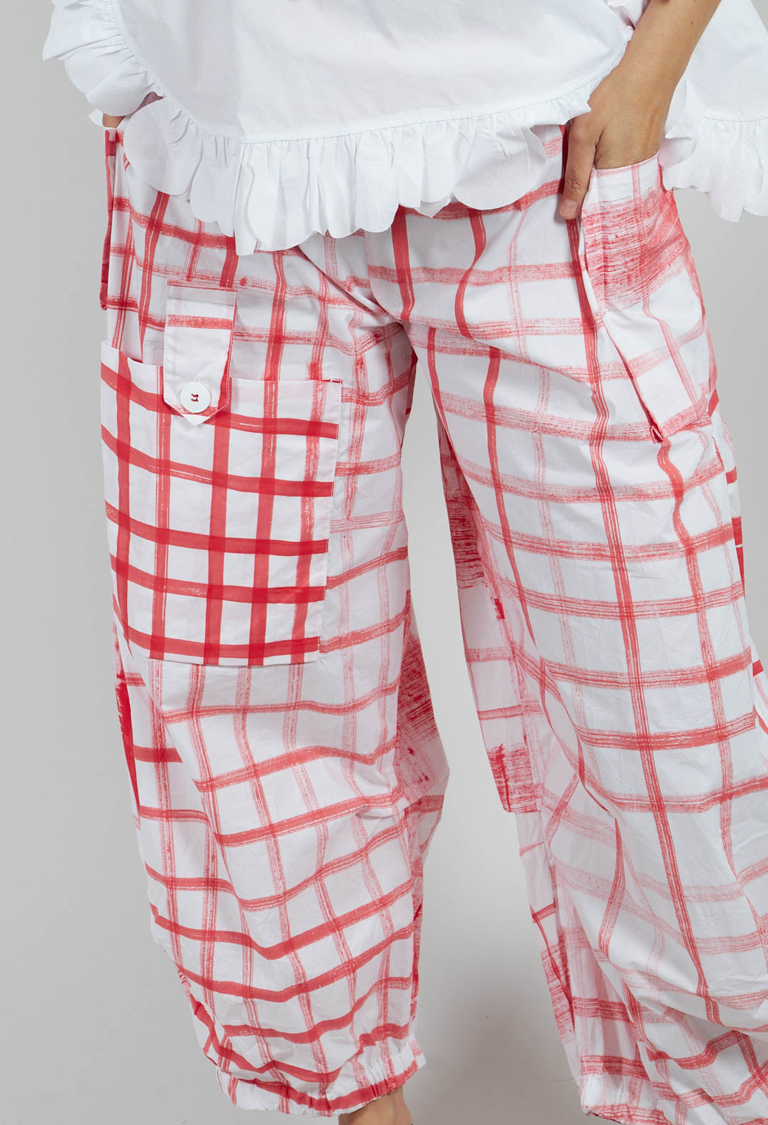 Gingham Picnic Trousers in Red