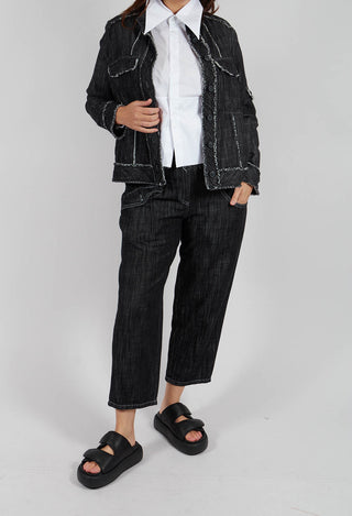 Denim Style Trousers in Black