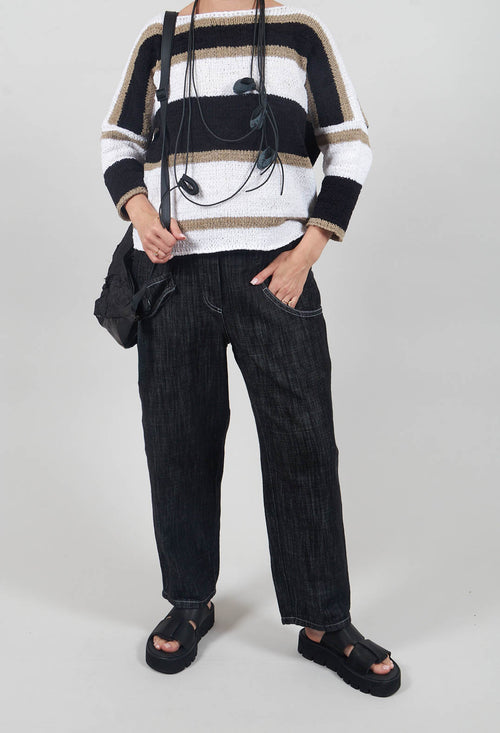 Denim Style Trousers in Black