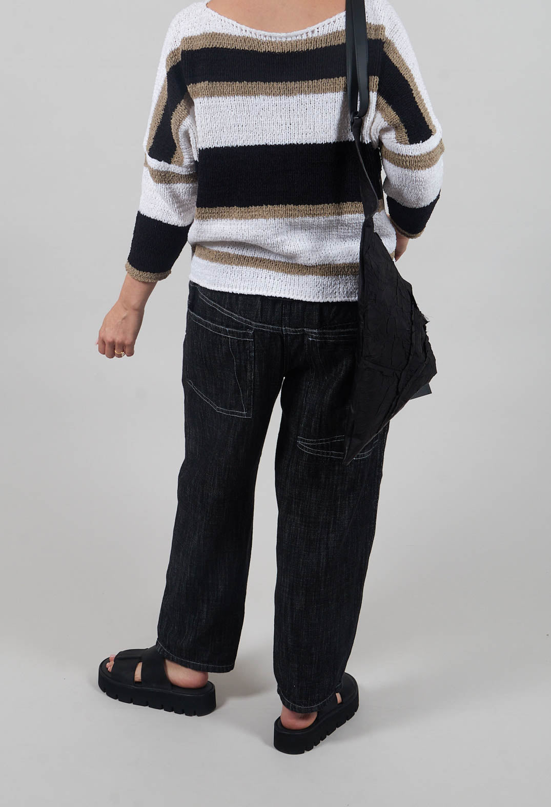 Denim Style Trousers in Black