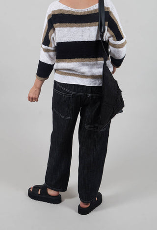 Denim Style Trousers in Black