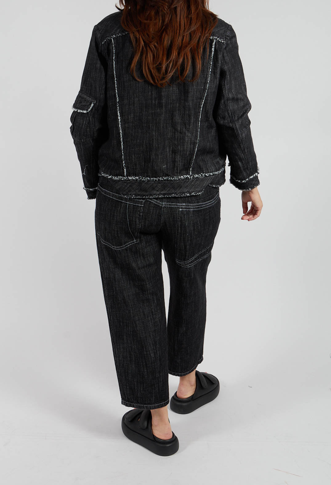 Denim Style Trousers in Black