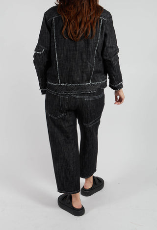Denim Style Trousers in Black
