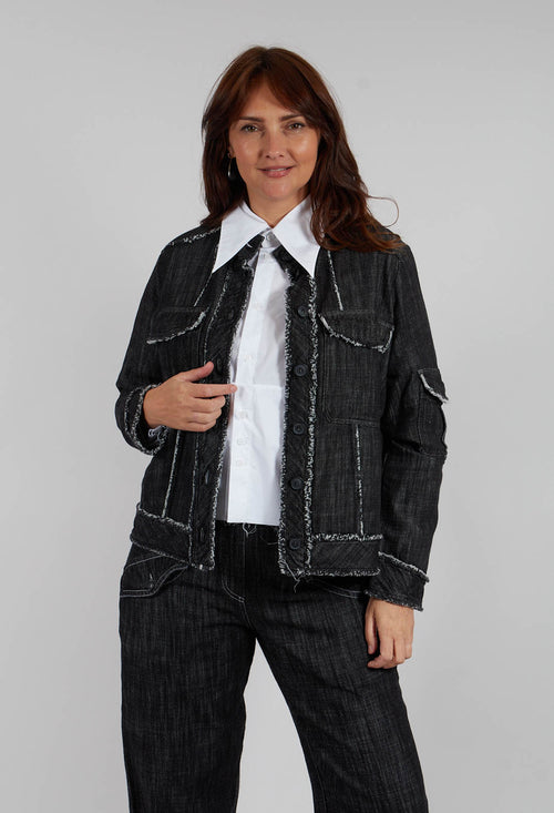 Denim Style Top in Black