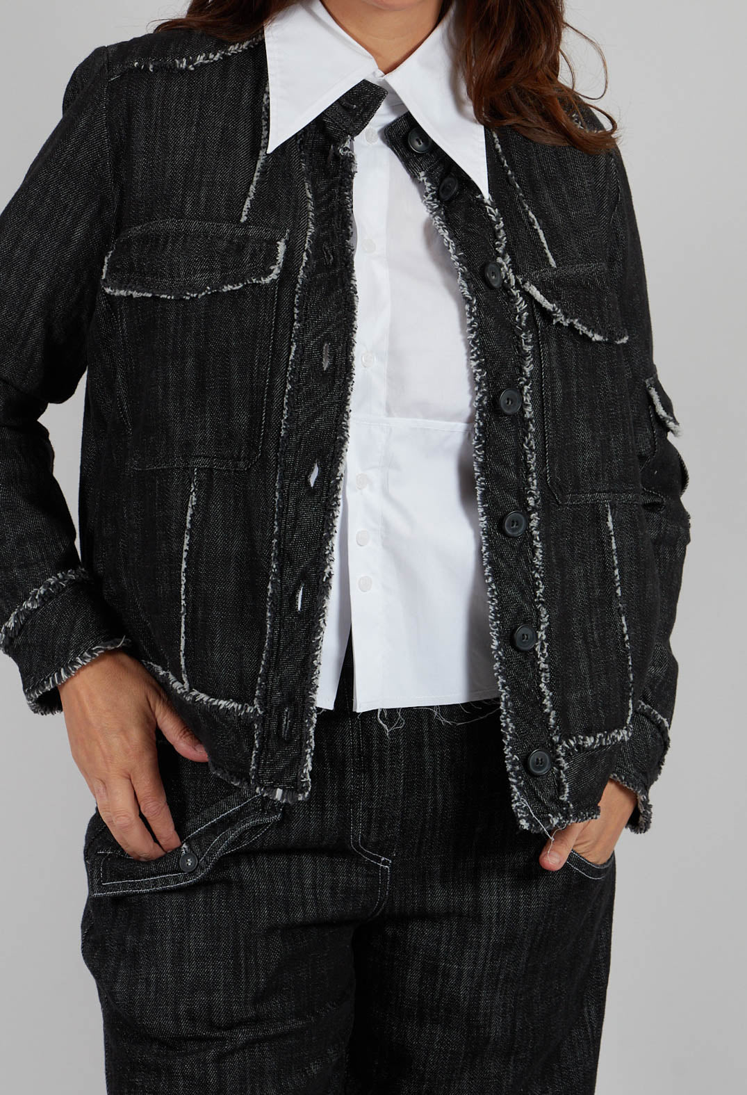 Denim Style Top in Black