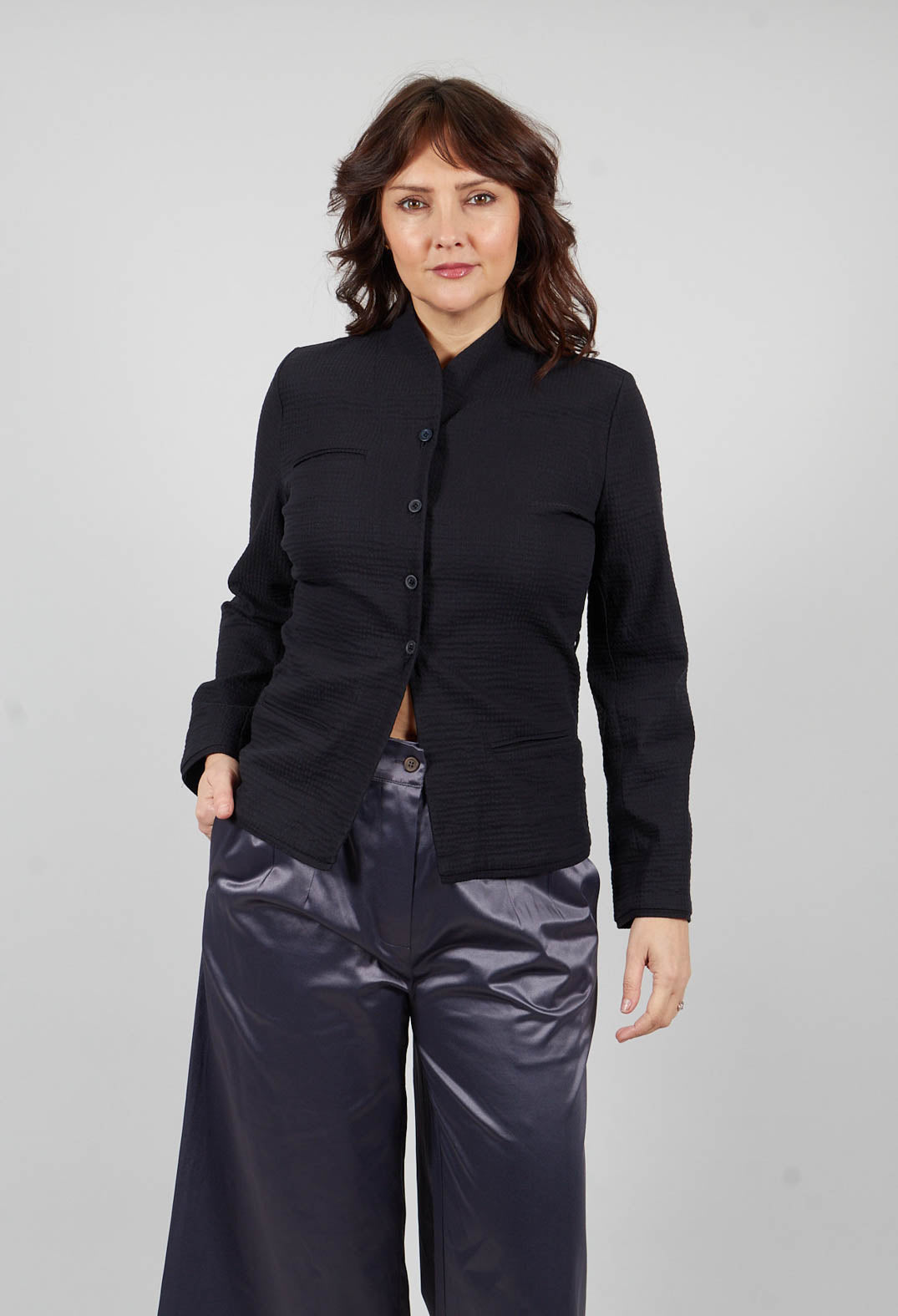 Long Sleeved Polka Dot Jacket in Black