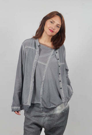 Contrast Hem Shirt in Coal Cloud