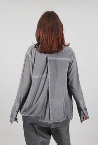 Contrast Hem Shirt in Coal Cloud