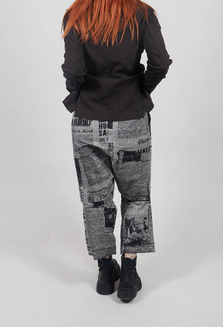 Drop Crotch Wrinkled Trousers in Moonwalk