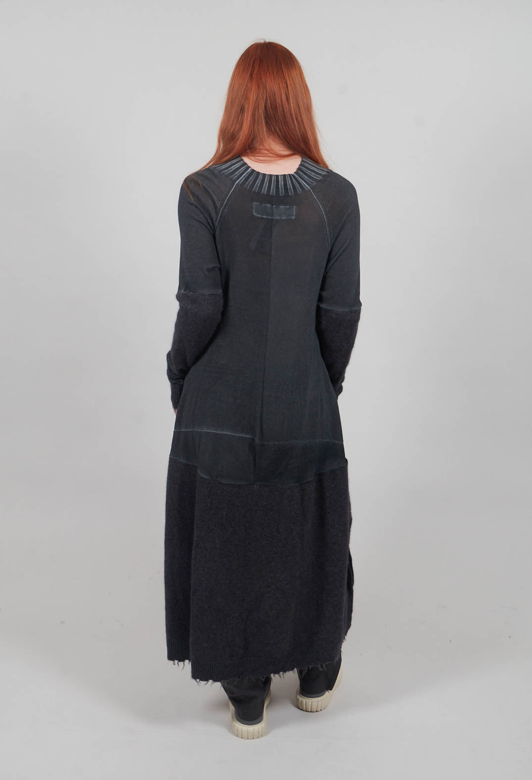 Raw Hemmed Dress in Coal