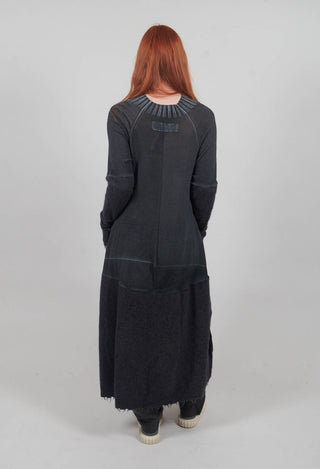 Raw Hemmed Dress in Coal
