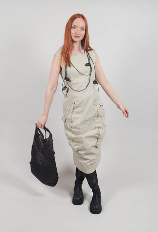 Dress with Bleached Stitching in Eraser