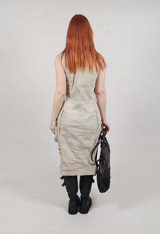 Dress with Bleached Stitching in Eraser