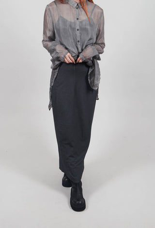 Maxi-Length Bodycon Skirt in Coal Cloud