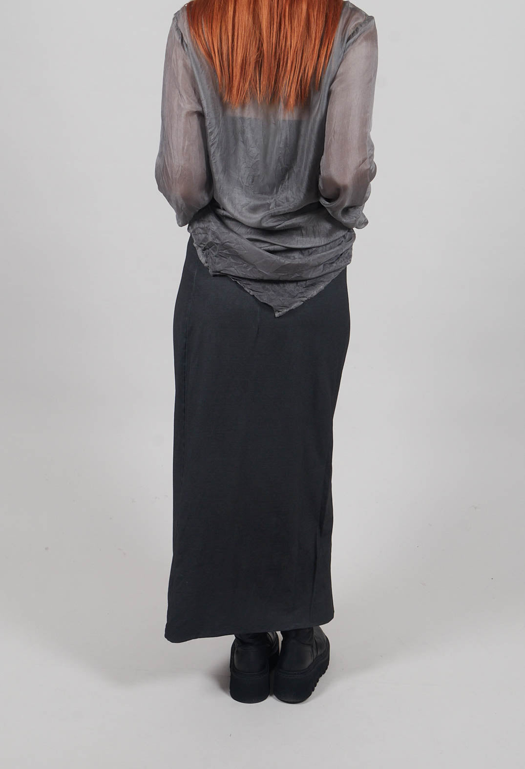 Maxi-Length Bodycon Skirt in Coal Cloud