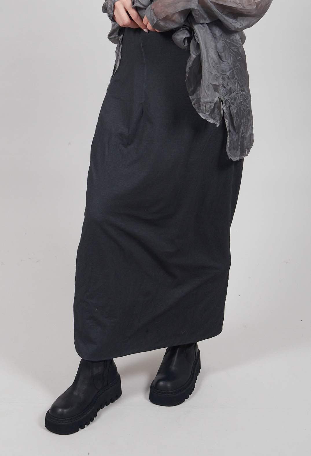 Maxi-Length Bodycon Skirt in Coal Cloud