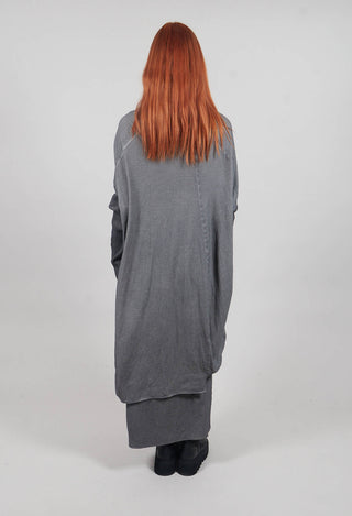 Draped Neckline Sweater Dress in Pencil Cloud