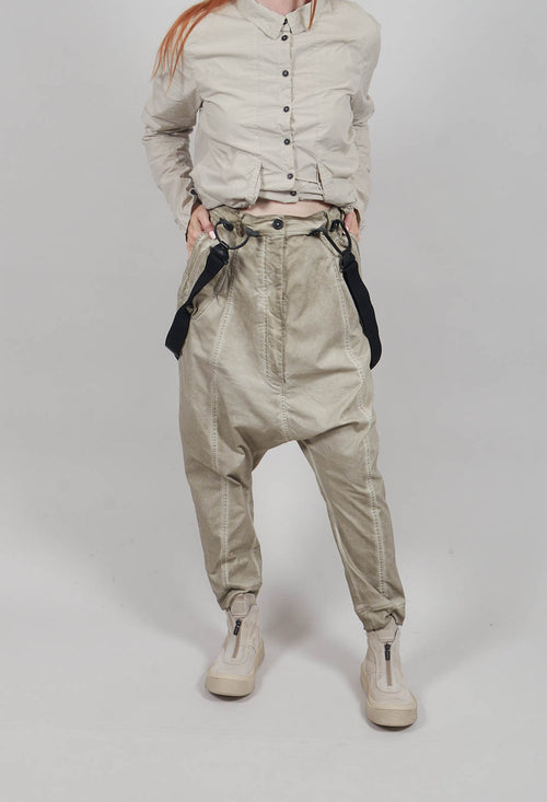 Trousers with Suspenders in Eraser