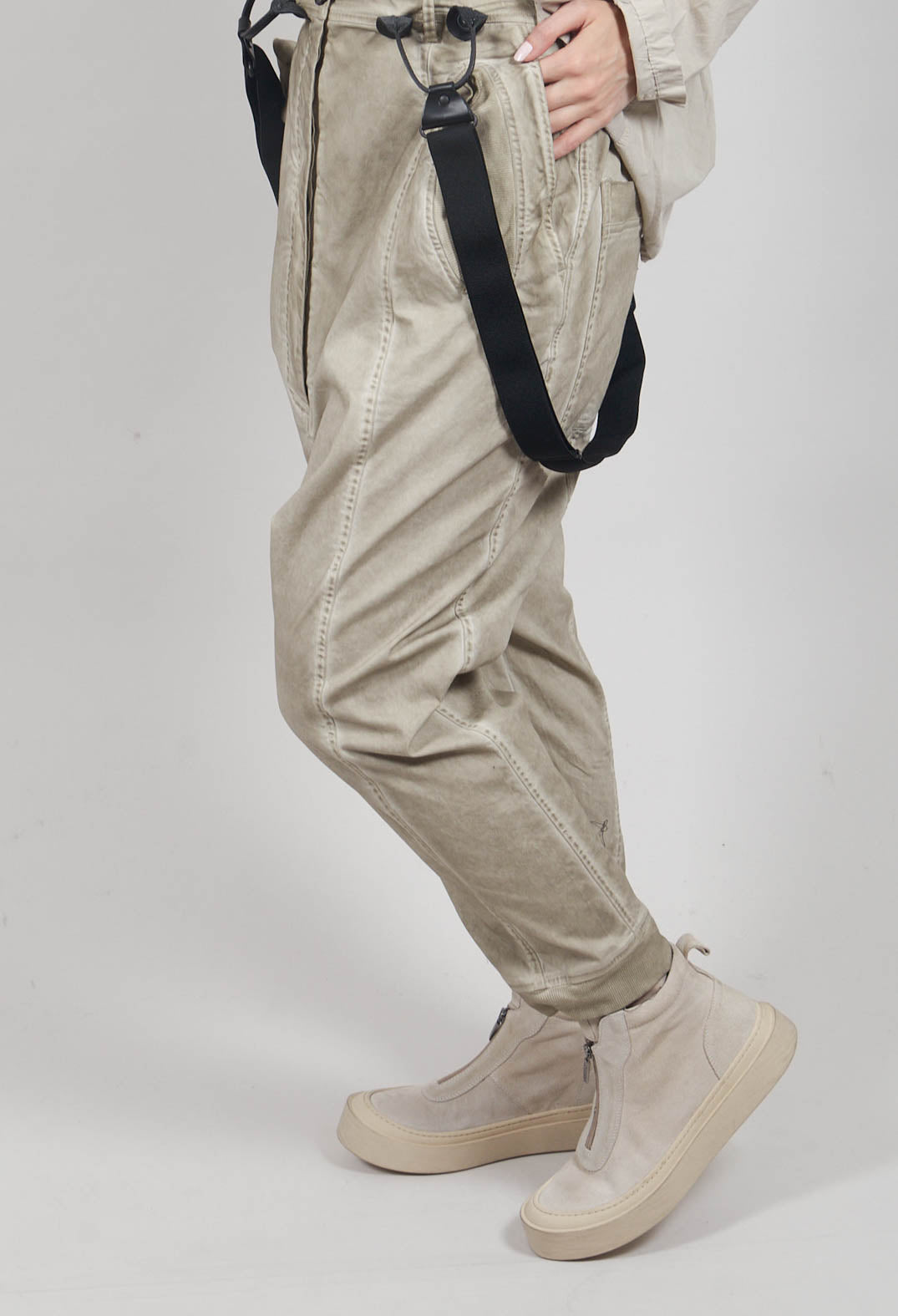 Trousers with Suspenders in Eraser