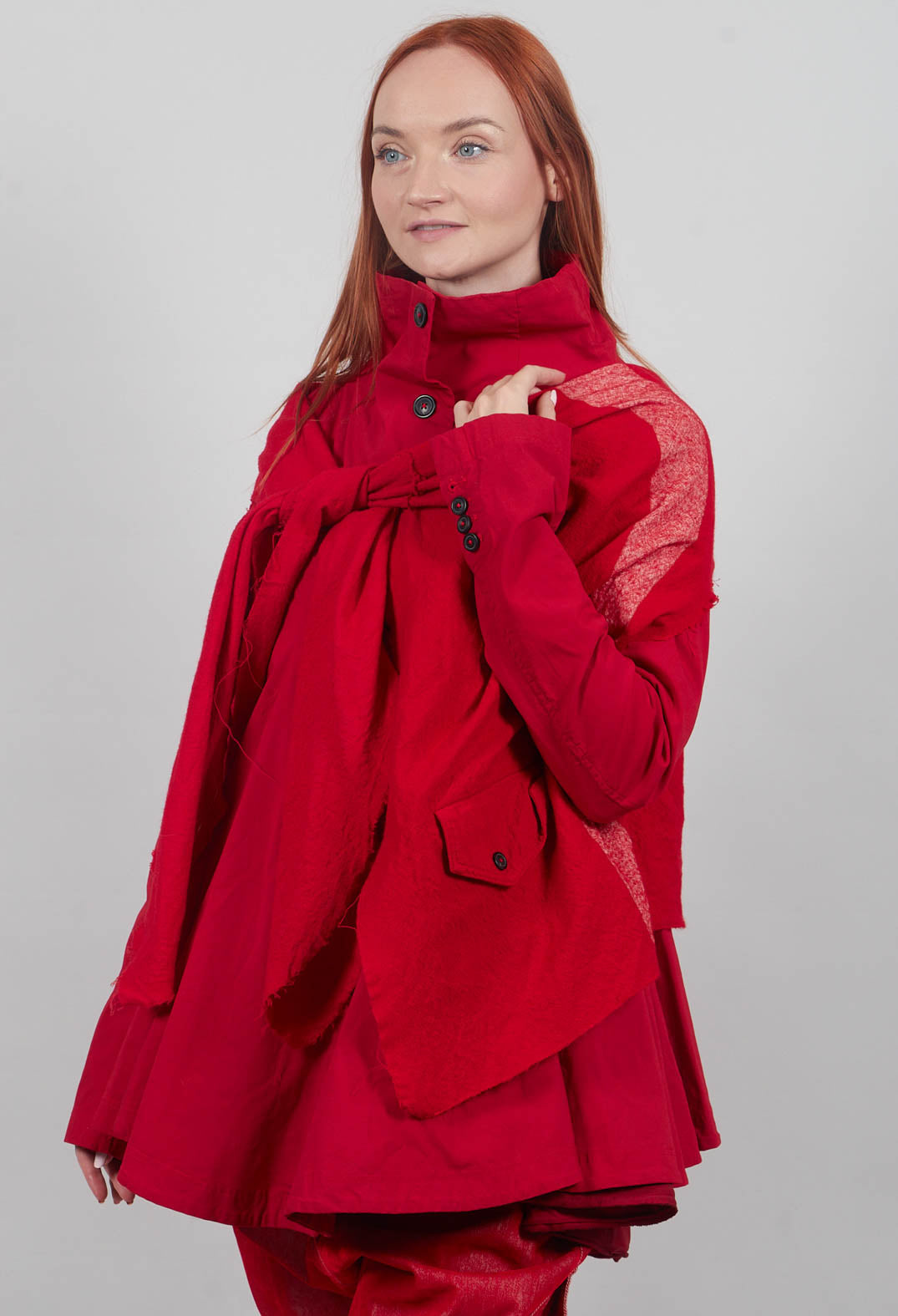 Neck Tie Jacket in Cardinal