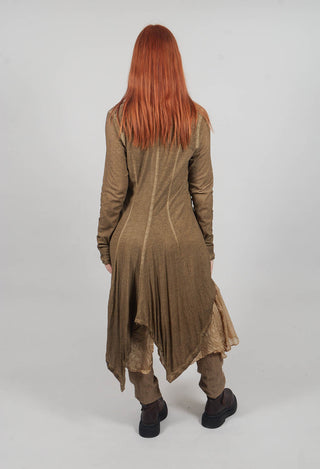Button Front Top in Camel Cloud
