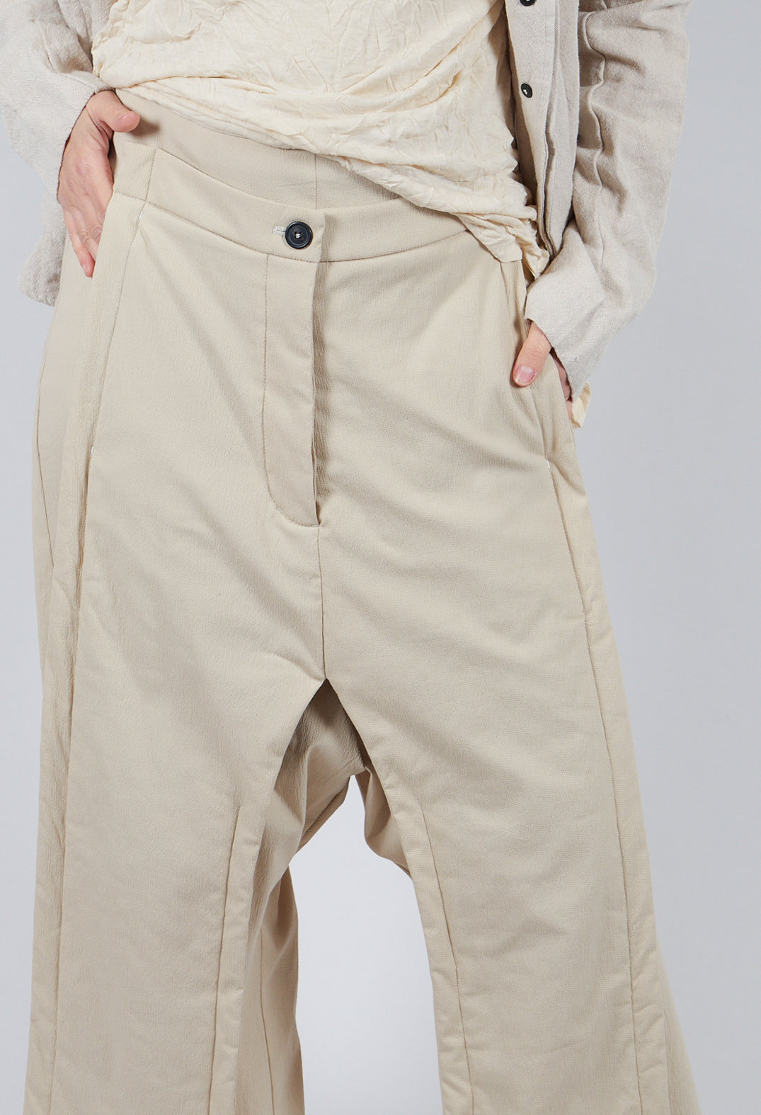 Double Front Trousers in Bone