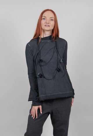 Relaxed Cross Neck Top in Slate Cloud