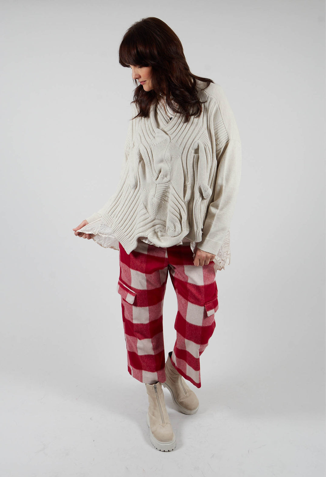 Check Print Trousers in Sunset Check