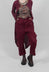 Check Print Trousers in Merlot