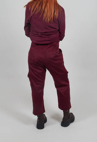 Check Print Trousers in Merlot