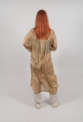 Sheer Shirt Dress in Camel Cloud