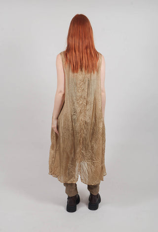 Sheer Sleeveless Dress in Camel Cloud