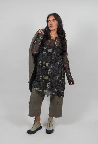 Longline Netted Tunic in Multicolour