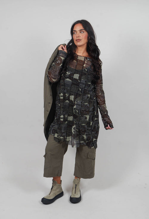 Longline Netted Tunic in Multicolour