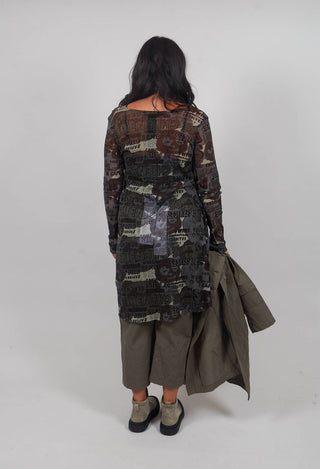 Longline Netted Tunic in Multicolour